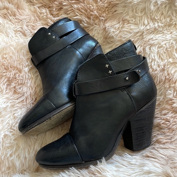 Rag & Bone | HARROW Leather Ankle Boho Boots Booties | Black | Size 36 | 5.5 US - Picture 8 of 13